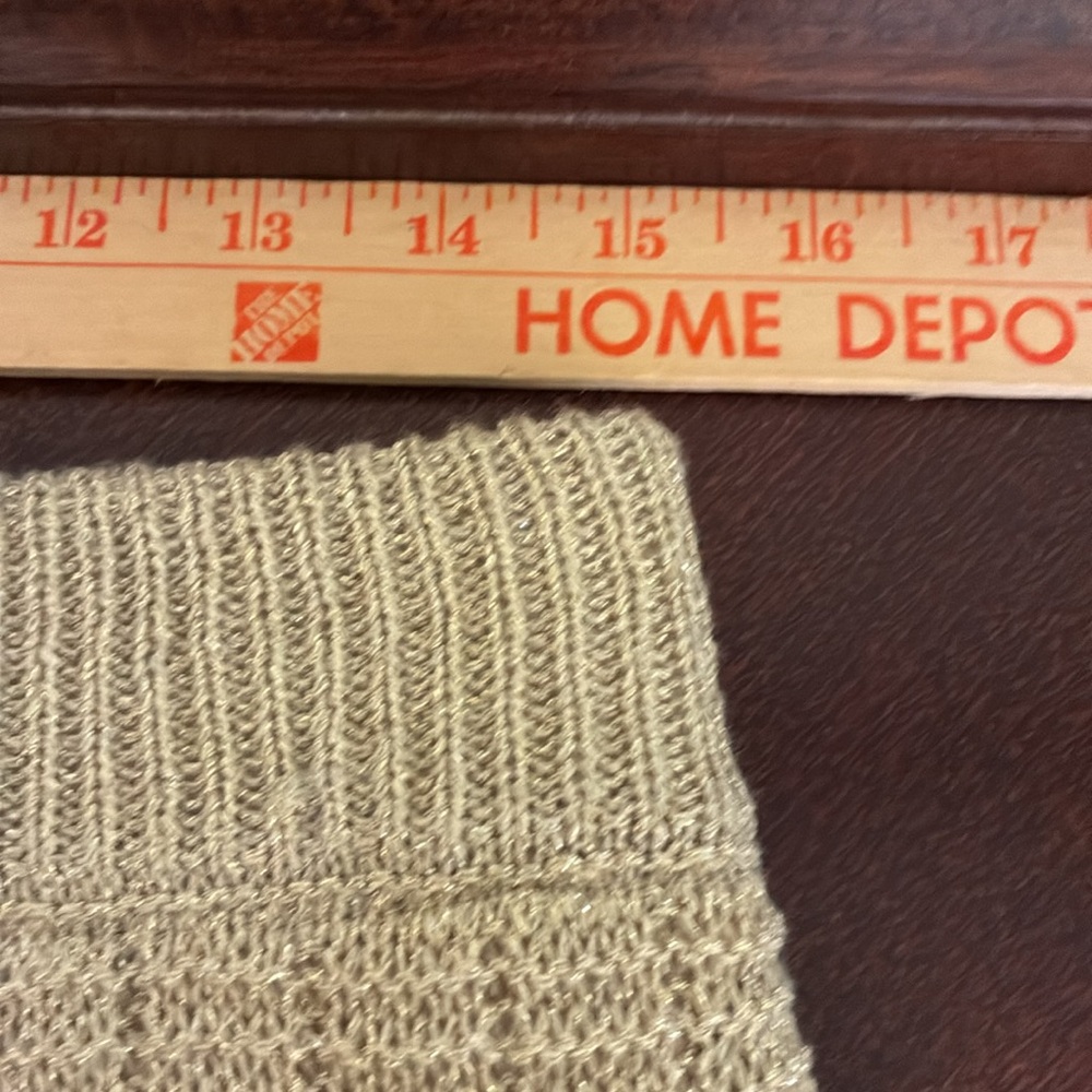 Gold Threaded Light Tan Knit Maxi Skirt - Picture 12 of 14